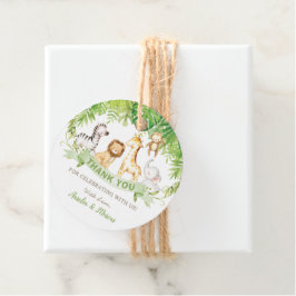 Etiquetas Para Lembrancinhas Aniversário do Chá de fraldas Selva Safari Verde