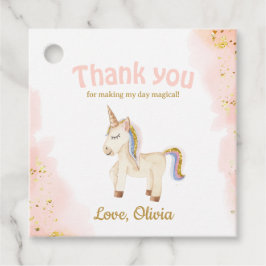 Etiquetas Para Lembrancinhas Aniversário do dourado pastel de aquarela Unicorn