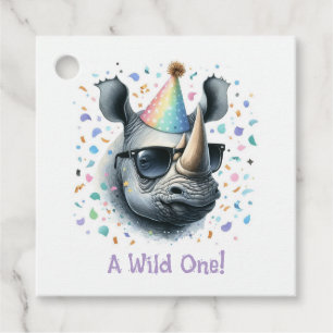 Etiquetas Para Lembrancinhas Aniversário do legal Rhino "Wild One"