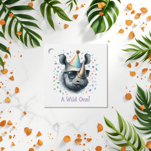 Etiquetas Para Lembrancinhas Aniversário do legal Rhino "Wild One"