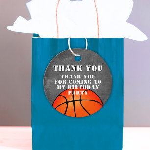 Etiquetas Para Lembrancinhas Aniversário do Quadro de Bola de Basquete Obrigado