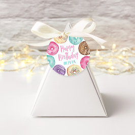 Etiquetas Para Lembrancinhas Aniversário Personalizado da Rosquinha de Aquarela