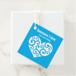 Etiquetas Para Lembrancinhas Aniversário Pura Coração Azul Alguém que eu amo CC