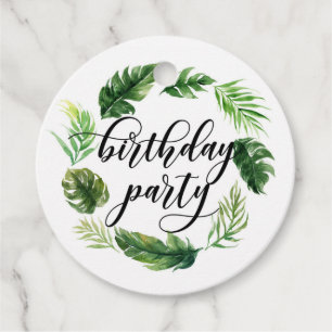 Etiquetas Para Lembrancinhas Aniversário tropical Luau da grinalda das folhas