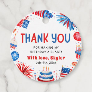 Etiquetas Para Lembrancinhas Aniversário Vermelho Branco Azul de 4 de Julho Obr