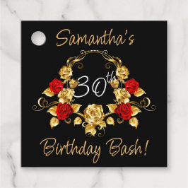 Etiquetas Para Lembrancinhas Aniversário Vermelho e Dourado