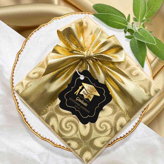 Etiquetas Para Lembrancinhas Ano Dourado de Boné de formatura (Criador carregado)