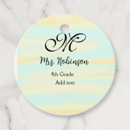 Etiquetas Para Lembrancinhas apreciação do professor de aquarela azul simples