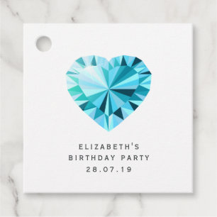 Etiquetas Para Lembrancinhas Aquamarine Gemstone Damask