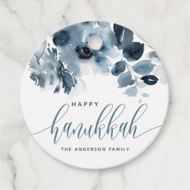 Etiquetas Para Lembrancinhas Aquarela Azul Flores Felizes Caligrafia Hanukkah
