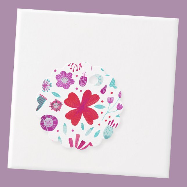 Etiquetas Para Lembrancinhas Aquarela Floral (Modern floral watercolor favor tags)