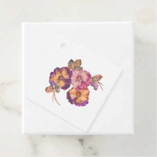 Etiquetas Para Lembrancinhas Aquarela Floral Penséea (Conjunto de 50)