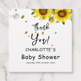 Etiquetas Para Lembrancinhas Aquarela Girassóis e Borboletas Chá de fraldas