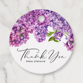Etiquetas Para Lembrancinhas Aquarela Lilac Flowers Chá de fraldas Obrigado