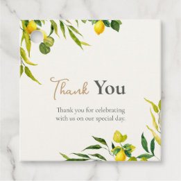Etiquetas Para Lembrancinhas Aquarela Limão Citrino Verde Obrigado Casamento