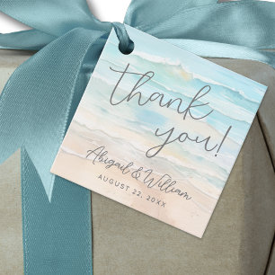 Etiquetas Para Lembrancinhas Aquarela no Casamento na Praia