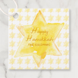 Etiquetas Para Lembrancinhas Aquarela personalizada - estrela judaica Hanukkah