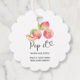Etiquetas Para Lembrancinhas Aquarela pêssego Pop quando ela estoura chá de beb
