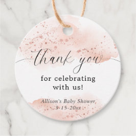 Etiquetas Para Lembrancinhas Aquarela rosa dourado branco obrigado