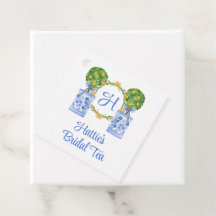 Aquarela Topiaria de Citrinos Monograma Chinoiseri