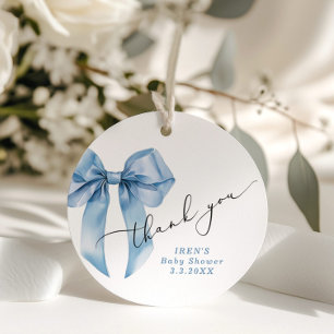 Etiquetas Para Lembrancinhas Arco Azul Baby Shower Encantador Obrigada