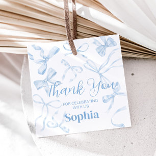 Etiquetas Para Lembrancinhas Arco azul doce 16.ª Festa de aniversário quadrada