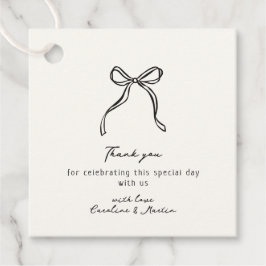 Etiquetas Para Lembrancinhas Arco branco, obrigado de casamento desenhado à mão