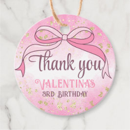 Etiquetas Para Lembrancinhas Arco Cor-de-Rosa Dourado Script Glitter Obrigado