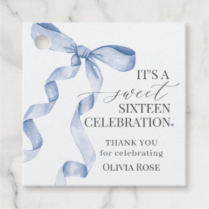Etiquetas Para Lembrancinhas Arco de coquete azul doce 16 Festa de aniversário