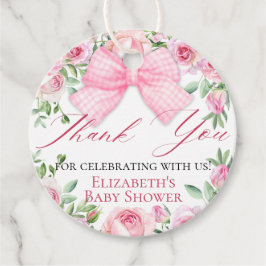 Etiquetas Para Lembrancinhas Arco feminino rosa elegante e Rosas Obrigado