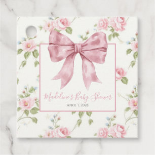 Etiquetas Para Lembrancinhas Arco Floral Rosa Rosa e Gingham