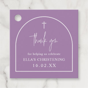 Etiquetas Para Lembrancinhas Arco Minimalista Moderno Roxo Lilás Batizado