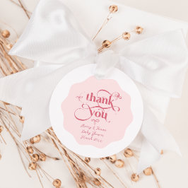 Etiquetas Para Lembrancinhas Arco  Moderno Mínimo Chá de fraldas de Garota Rosa