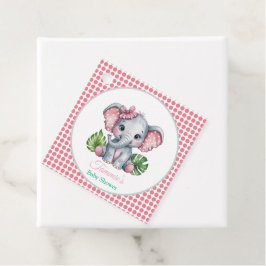 Etiquetas Para Lembrancinhas Arco Rosa Elefante Bonito De Cabelo Obrigado Chá d