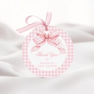 Etiquetas Para Lembrancinhas Arco Rosa Gingham Bebê Chá Obrigado