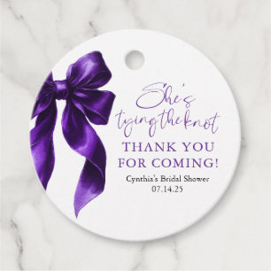 Etiquetas Para Lembrancinhas Arco roxo Ela é Chá de panela Casando