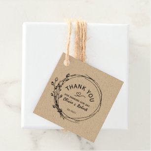 Etiquetas Para Lembrancinhas Arranjo De Papel Rustic Floral Kraft Obrigado
