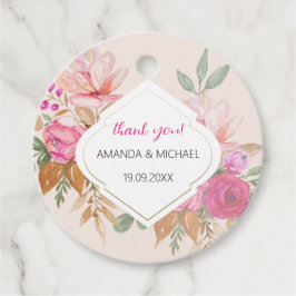 Etiquetas Para Lembrancinhas Arranjo Floral de Boho de Cor de Água Moderna