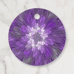 Etiquetas Para Lembrancinhas Arte Abstrata Flor Roxa Psicodélica Personalizada