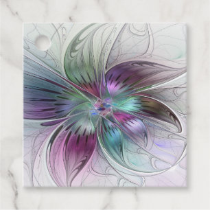 Etiquetas Para Lembrancinhas Arte Floral Moderno Floral Abstrato Colorido Perso