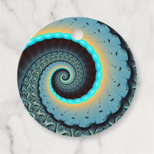 Etiquetas Para Lembrancinhas Arte Fractal Azul Turquesa Laranja Abstrata Person