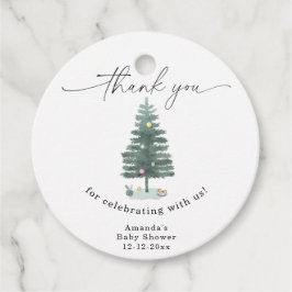 Etiquetas Para Lembrancinhas Árvore de Natal aquarela Obrigada