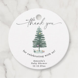 Etiquetas Para Lembrancinhas Árvore de Natal aquarela Obrigada