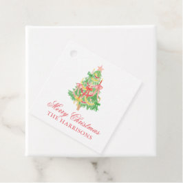 Etiquetas Para Lembrancinhas Árvore de Natal do Arco Coquetel de Aquarela