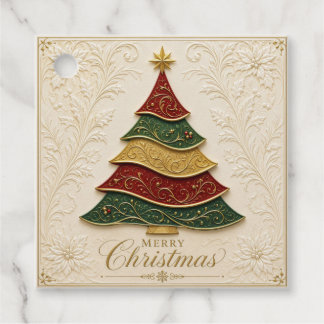 Etiquetas Para Lembrancinhas Árvore de Natal Ornamentada a Ouro