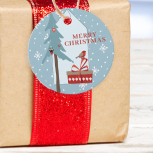 Etiquetas Para Lembrancinhas Árvore russa da floresta de inverno Feliz Natal