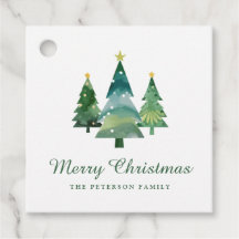 Árvores de Natal de Cores Aquáticas com Script Ele