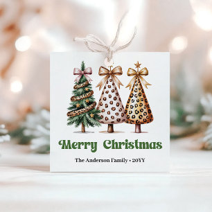Etiquetas Para Lembrancinhas Árvores de Natal Elegantes Presente Personalizado 