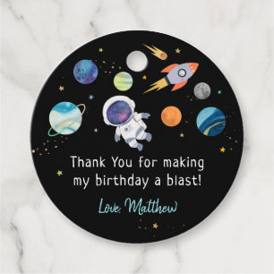 Etiquetas Para Lembrancinhas Astronauta Azul no Exterior Aniversário