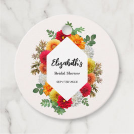 Etiquetas Para Lembrancinhas Autumn Dahlia Floral Fall Chá de panela